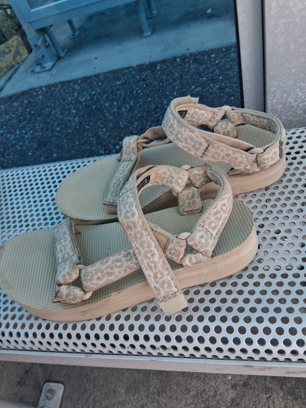 Teva Neutral Beige Patterned Strap Women's Sandals